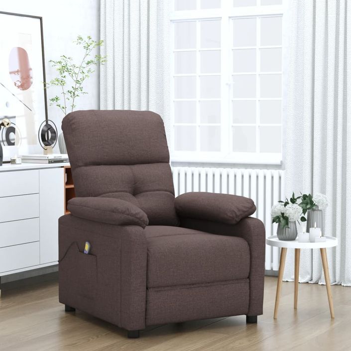 Fauteuil de massage Marron foncé Tissu - Photo n°1