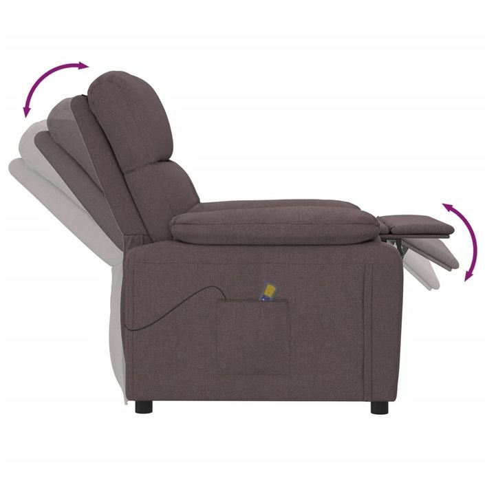 Fauteuil de massage Marron foncé Tissu - Photo n°7