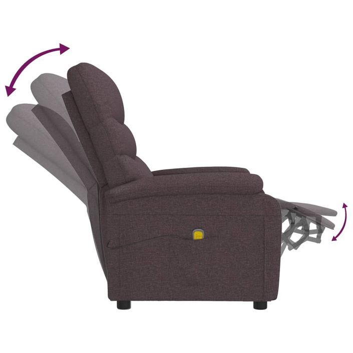 Fauteuil de massage Marron foncé Tissu - Photo n°7