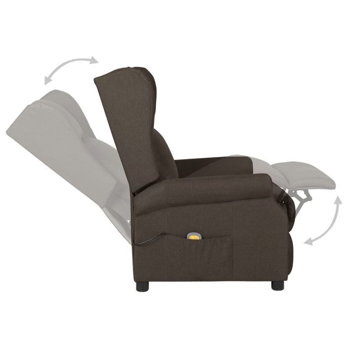 Fauteuil de massage Marron foncé Tissu - Photo n°6