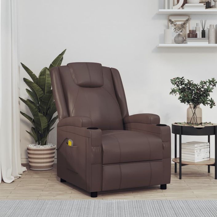 Fauteuil de massage Marron Similicuir - Photo n°1