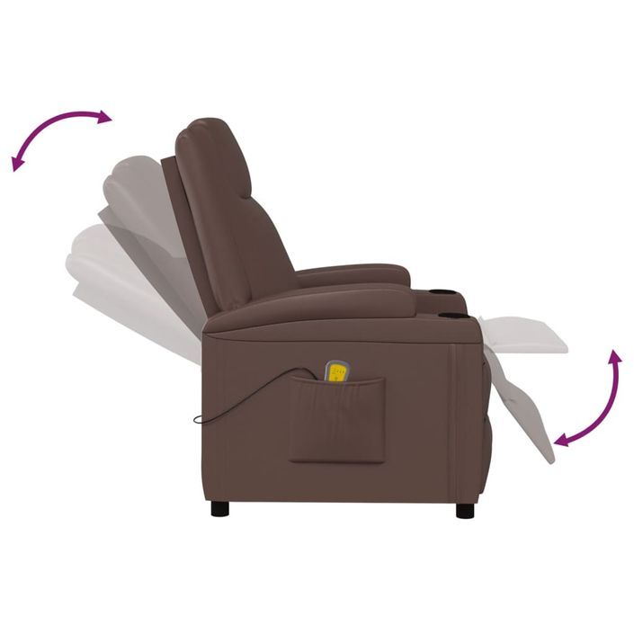 Fauteuil de massage Marron Similicuir - Photo n°7