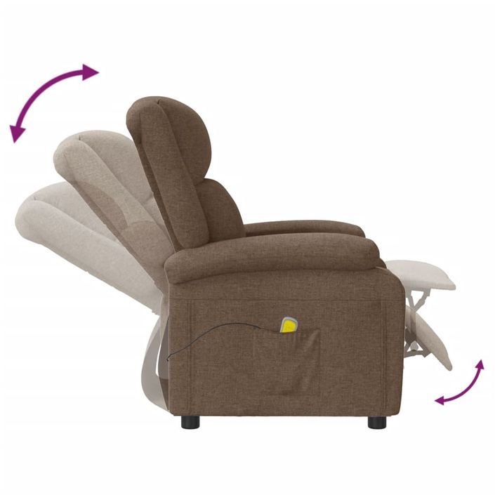 Fauteuil de massage Marron Tissu - Photo n°7