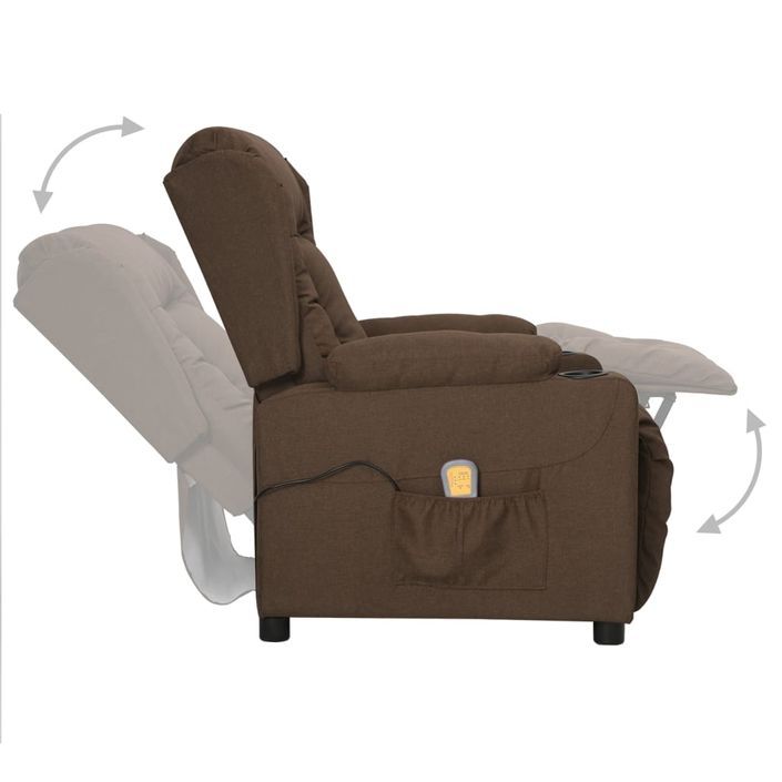 Fauteuil de massage Marron Tissu - Photo n°5