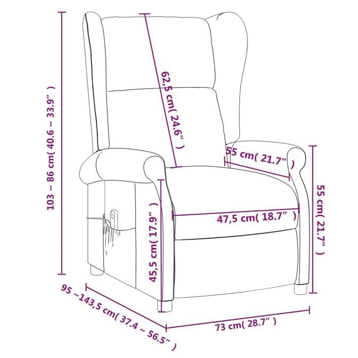 Fauteuil de massage Marron Tissu - Photo n°9