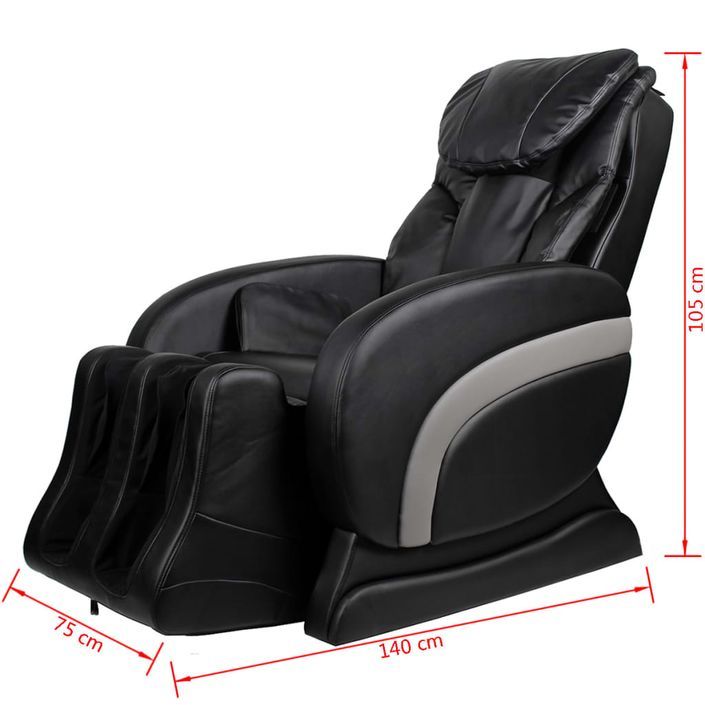 Fauteuil de massage Noir Similicuir 9 - Photo n°12