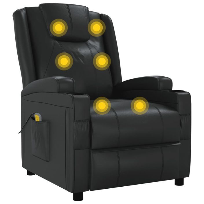 Fauteuil de massage Noir Similicuir - Photo n°6