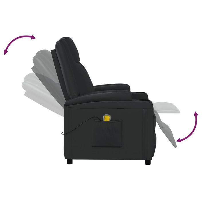 Fauteuil de massage Noir Similicuir - Photo n°7