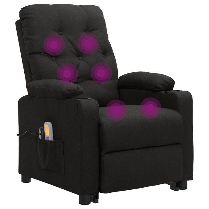 Fauteuil de massage Noir Tissu - Photo n°6