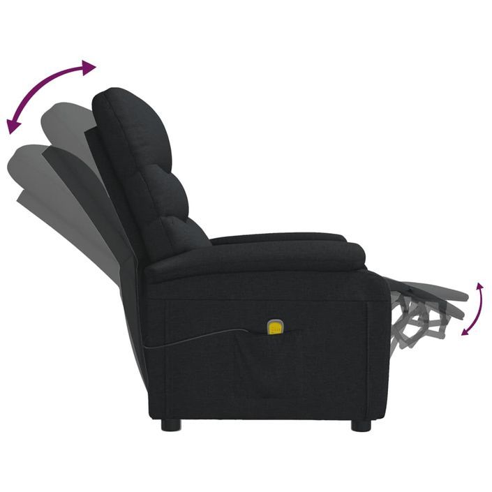 Fauteuil de massage Noir Tissu - Photo n°7