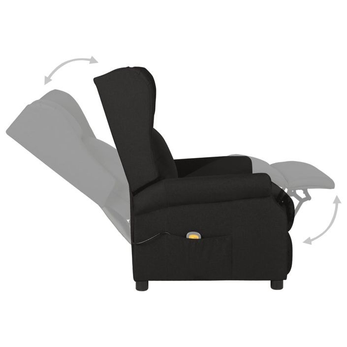 Fauteuil de massage Noir Tissu - Photo n°6