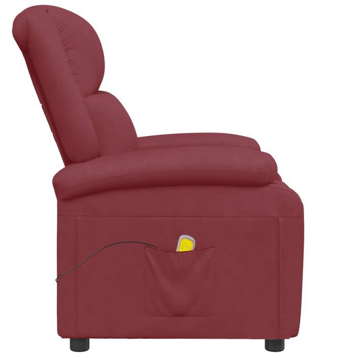 Fauteuil de massage Rouge bordeaux Similicuir - Photo n°4