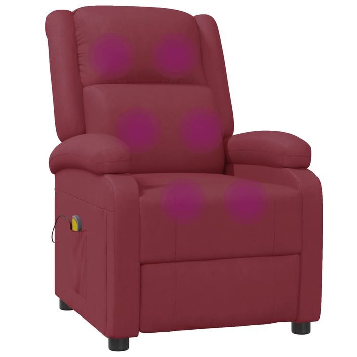 Fauteuil de massage Rouge bordeaux Similicuir - Photo n°7