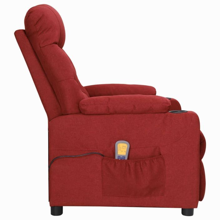 Fauteuil de massage Rouge bordeaux Tissu - Photo n°4