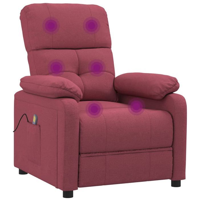 Fauteuil de massage Rouge bordeaux Tissu - Photo n°6