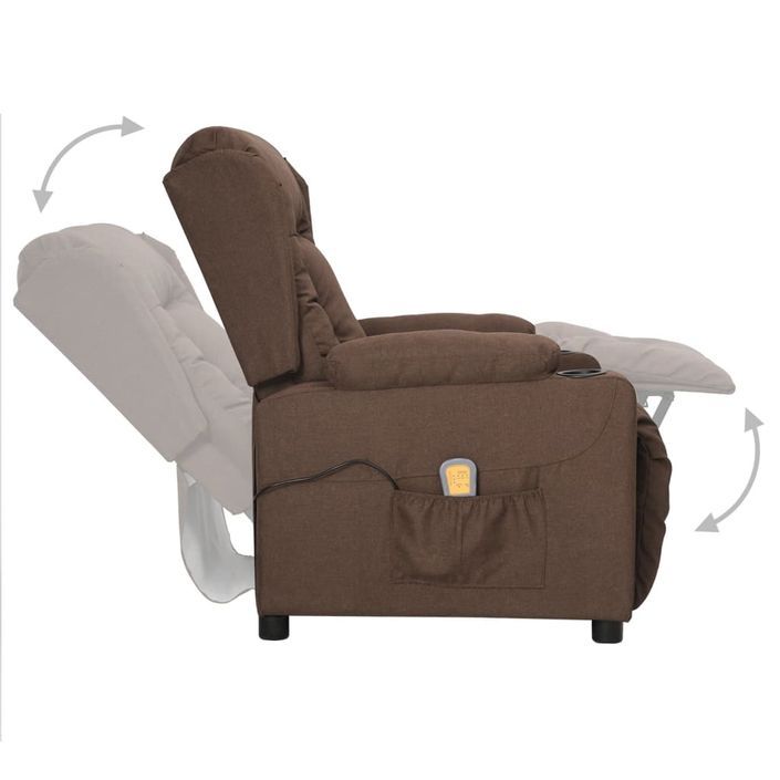 Fauteuil de massage Taupe Tissu - Photo n°5