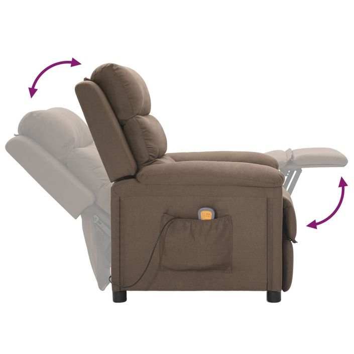 Fauteuil de massage Taupe Tissu - Photo n°7