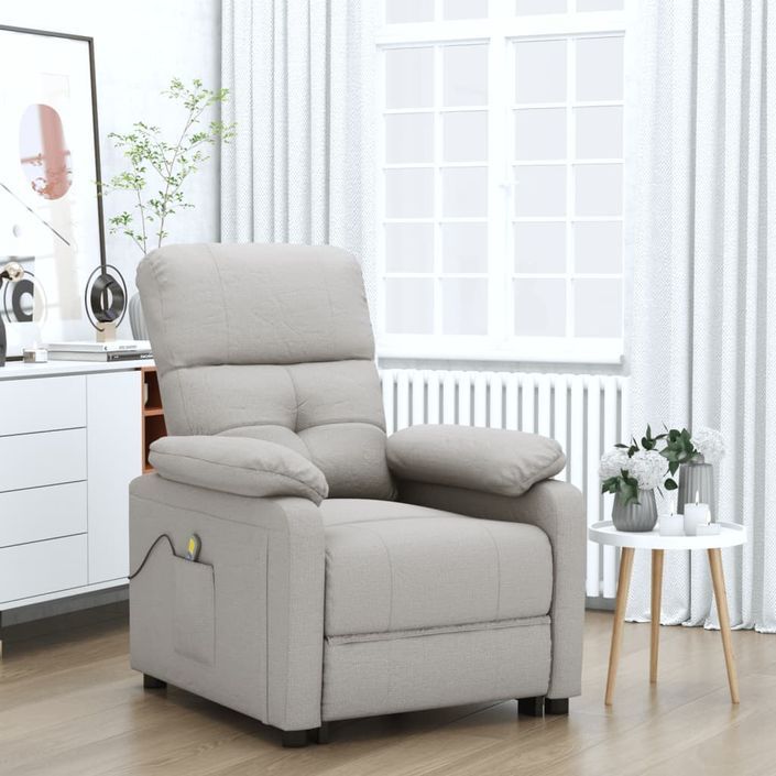 Fauteuil de massage Taupe Tissu - Photo n°1