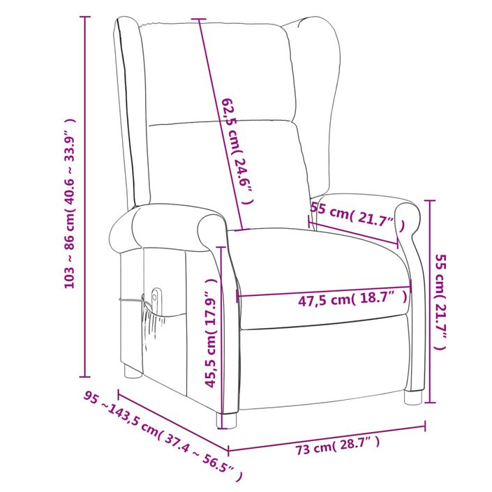 Fauteuil de massage Taupe Tissu - Photo n°9