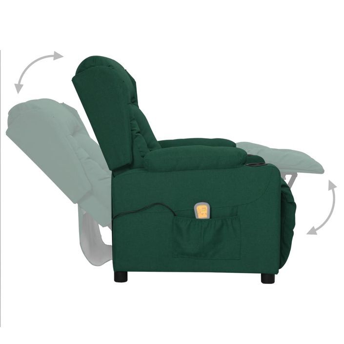 Fauteuil de massage Vert foncé Tissu - Photo n°5