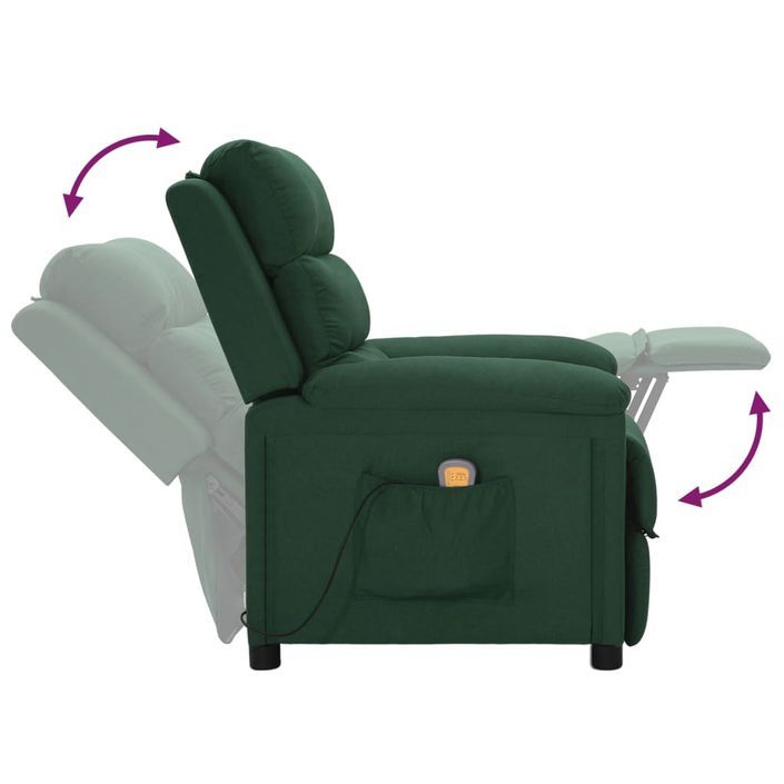 Fauteuil de massage Vert foncé Tissu - Photo n°5