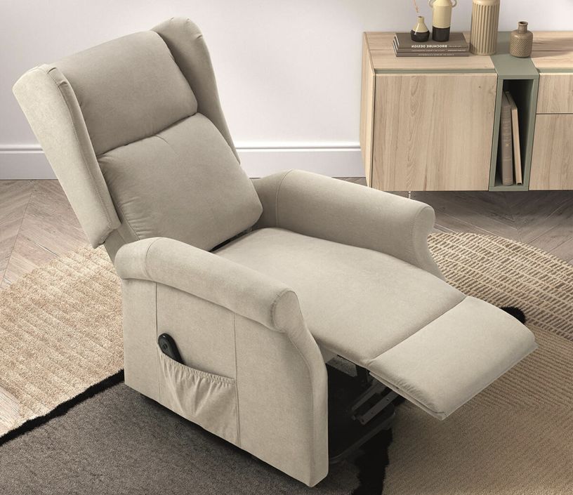 Fauteuil de relaxation et releveur électrique 2 moteurs tissu Agora - Photo n°3