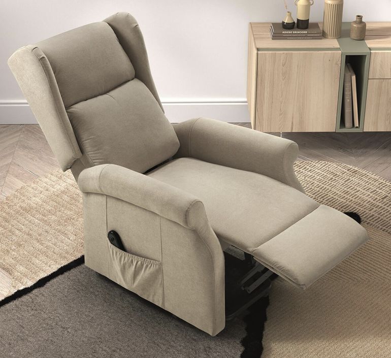 Fauteuil de relaxation et releveur électrique 2 moteurs tissu Agora - Photo n°4