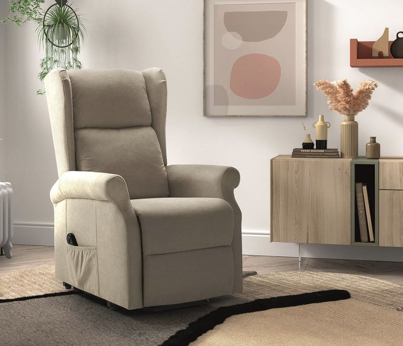 Fauteuil de relaxation et releveur électrique 2 moteurs tissu Agora - Photo n°8