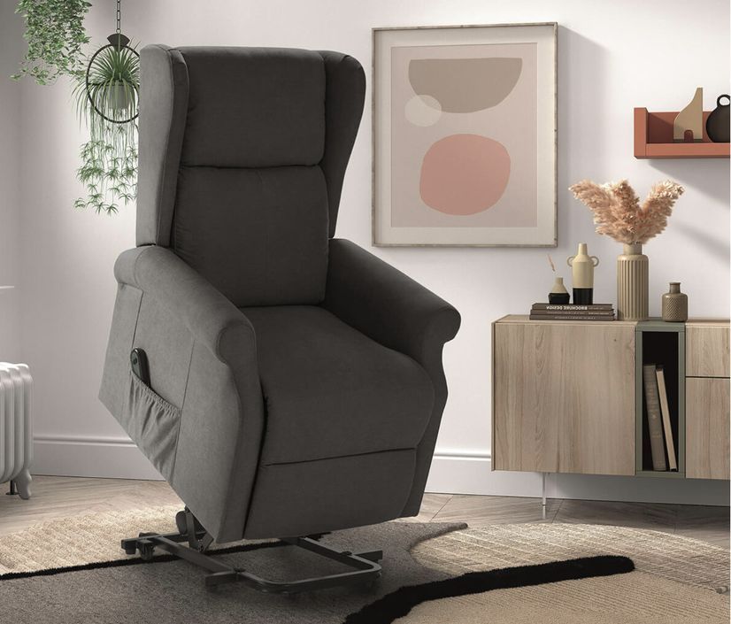 Fauteuil de relaxation et releveur électrique 2 moteurs tissu Agora - Photo n°2