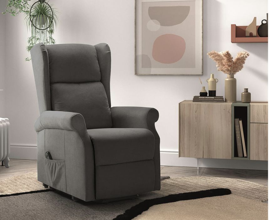 Fauteuil de relaxation et releveur électrique 2 moteurs tissu Agora - Photo n°8