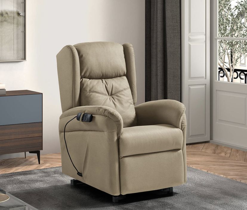 Fauteuil de relaxation et releveur électrique 2 moteurs tissu Kalone - Photo n°8