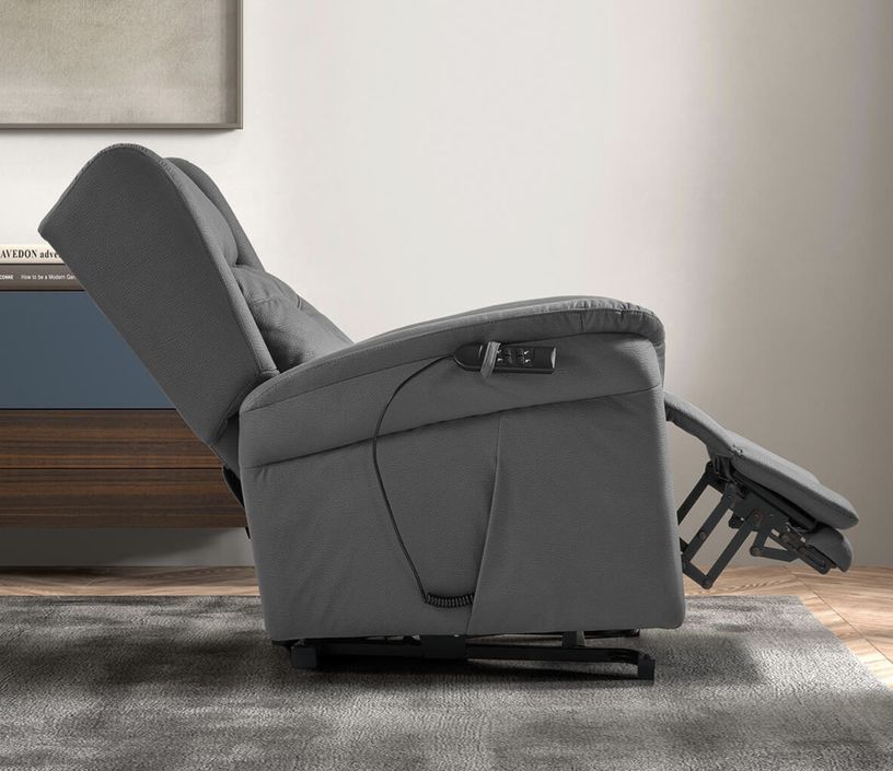 Fauteuil de relaxation et releveur électrique 2 moteurs tissu Kalone - Photo n°3