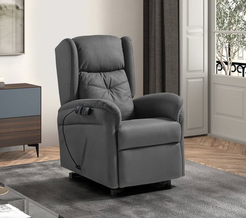 Fauteuil de relaxation et releveur électrique 2 moteurs tissu Kalone - Photo n°6