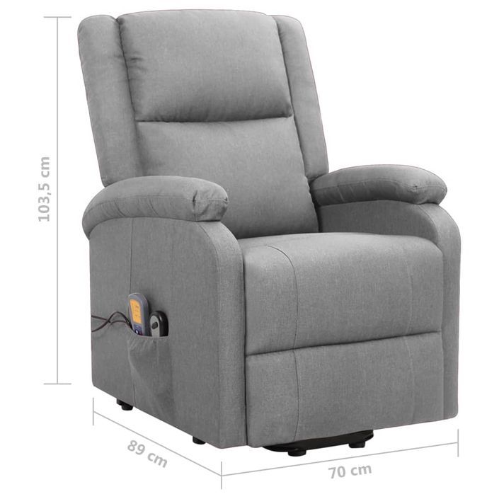 Fauteuil de relaxation relevable électrique en tissu Lonka - Photo n°7