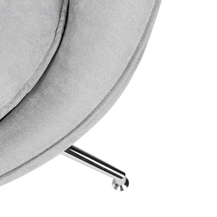 Fauteuil design pivotant à 360º tissu gris clair Oeuf 79 cm - Photo n°6