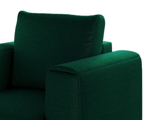 Fauteuil design tissu vert et pieds métal noir Arkia 105 cm - Photo n°3