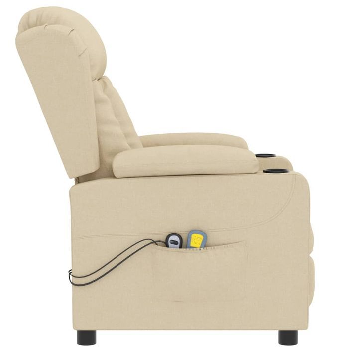 Fauteuil électrique de massage Crème Tissu - Photo n°5