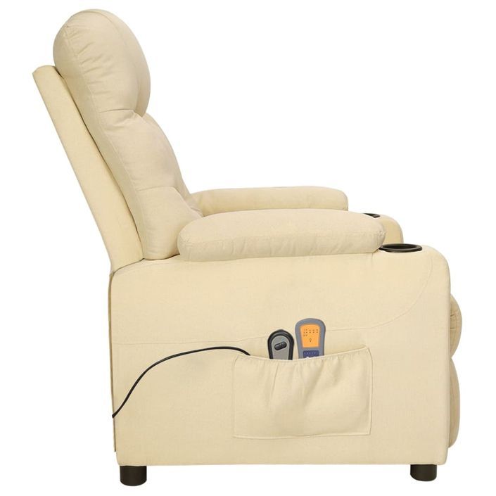 Fauteuil électrique de massage Crème Tissu - Photo n°4