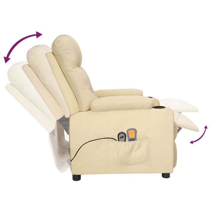 Fauteuil électrique de massage Crème Tissu - Photo n°7