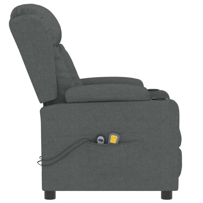 Fauteuil électrique de massage Gris foncé Tissu - Photo n°5