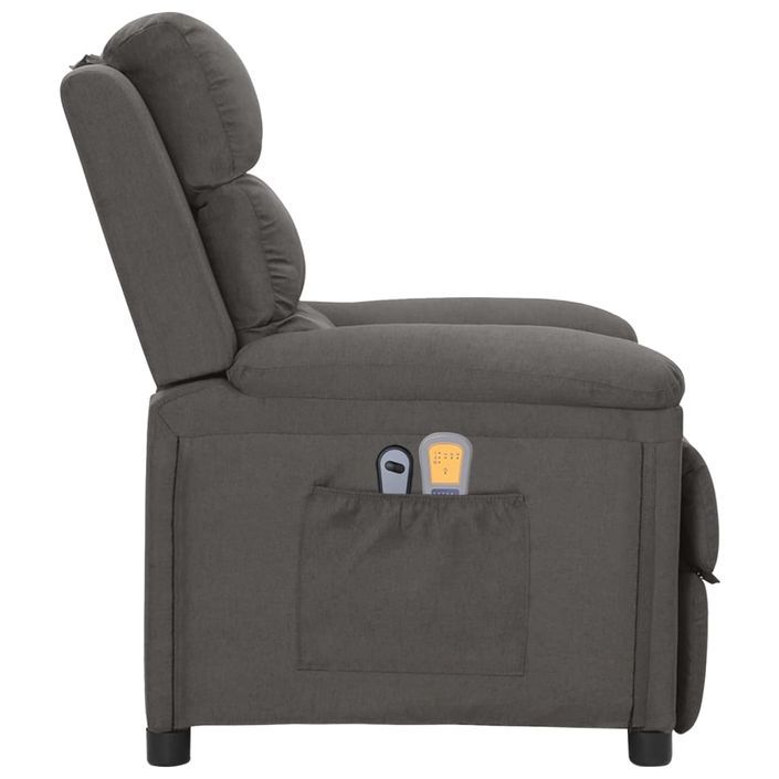 Fauteuil électrique de massage Gris foncé Tissu - Photo n°4