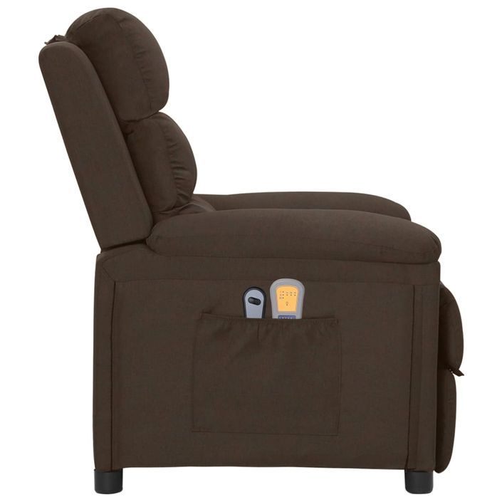 Fauteuil électrique de massage Marron foncé Tissu - Photo n°4