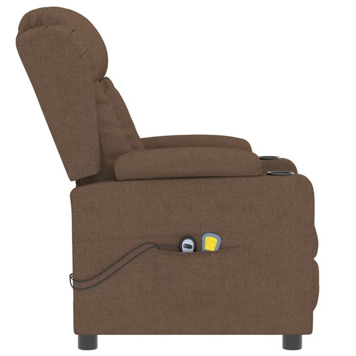 Fauteuil électrique de massage Marron Tissu - Photo n°5