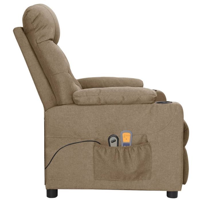 Fauteuil électrique de massage Taupe Tissu - Photo n°4