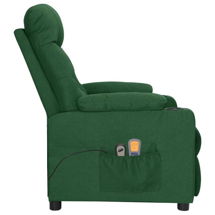 Fauteuil électrique de massage Vert foncé Tissu - Photo n°4