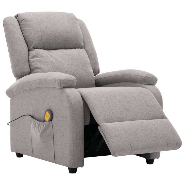 Fauteuil électrique inclinable de massage tissu gris clair Bizen - Photo n°2