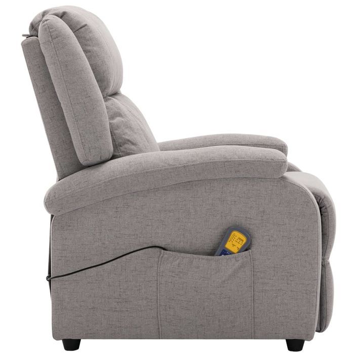 Fauteuil électrique inclinable de massage tissu gris clair Bizen - Photo n°5