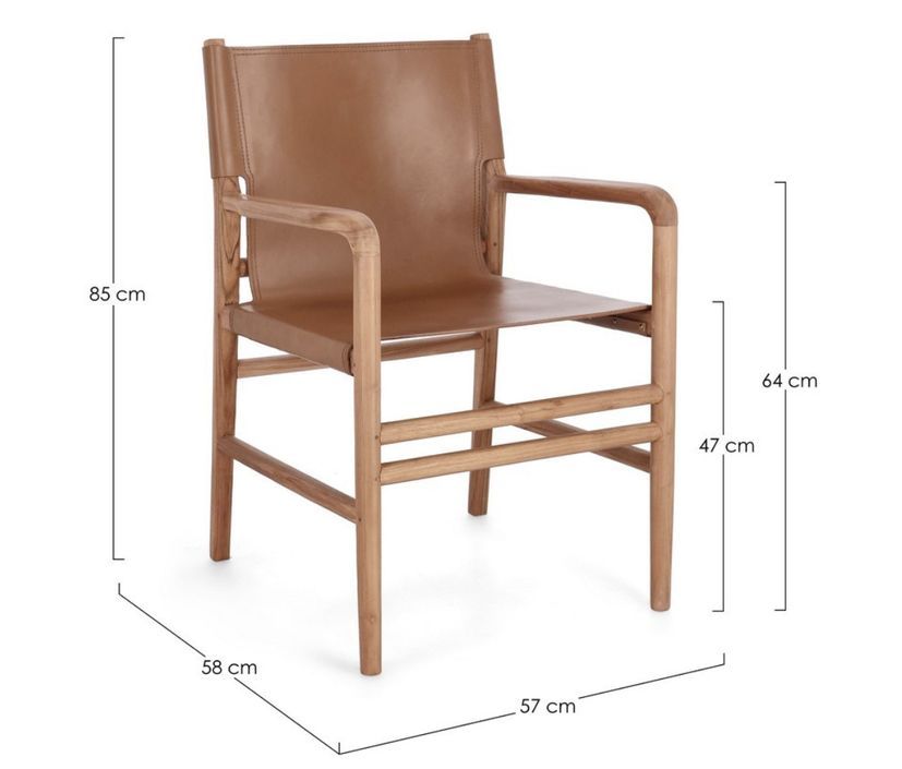 Fauteuil en bois de Teck et cuir Karole – Modernité et durabilité - Photo n°8