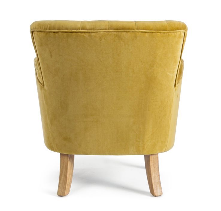 Fauteuil en coton jaune et pieds en bois naturel Oria - Photo n°8