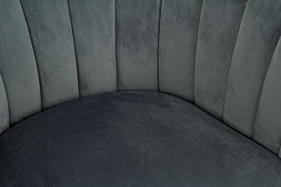 Fauteuil en polyester gris foncé et pieds en acier noir Avi - Photo n°4